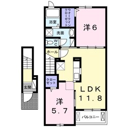 グランデール興浜Ⅲの物件間取画像